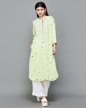 women graphic print straight kurta