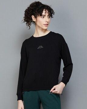 women graphic sweatshirt with round neck