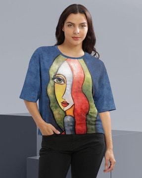 women graphic t-shirt with round neck