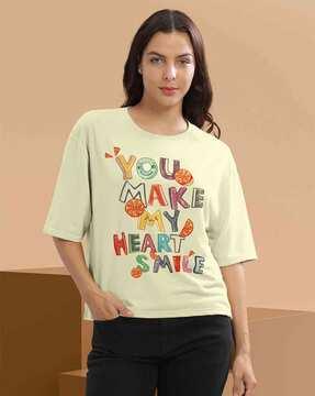 women graphic t-shirt with round neck