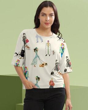 women graphic t-shirt with round neck