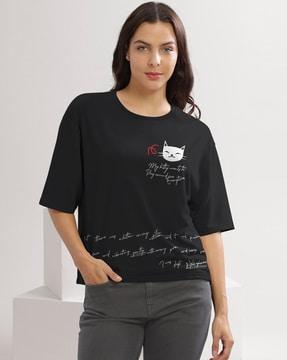 women graphic t-shirt with round neck