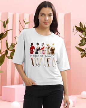 women graphic t-shirt with round neck