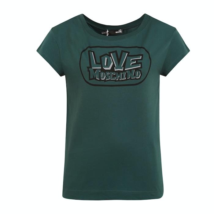 women green brand name print t-shirt