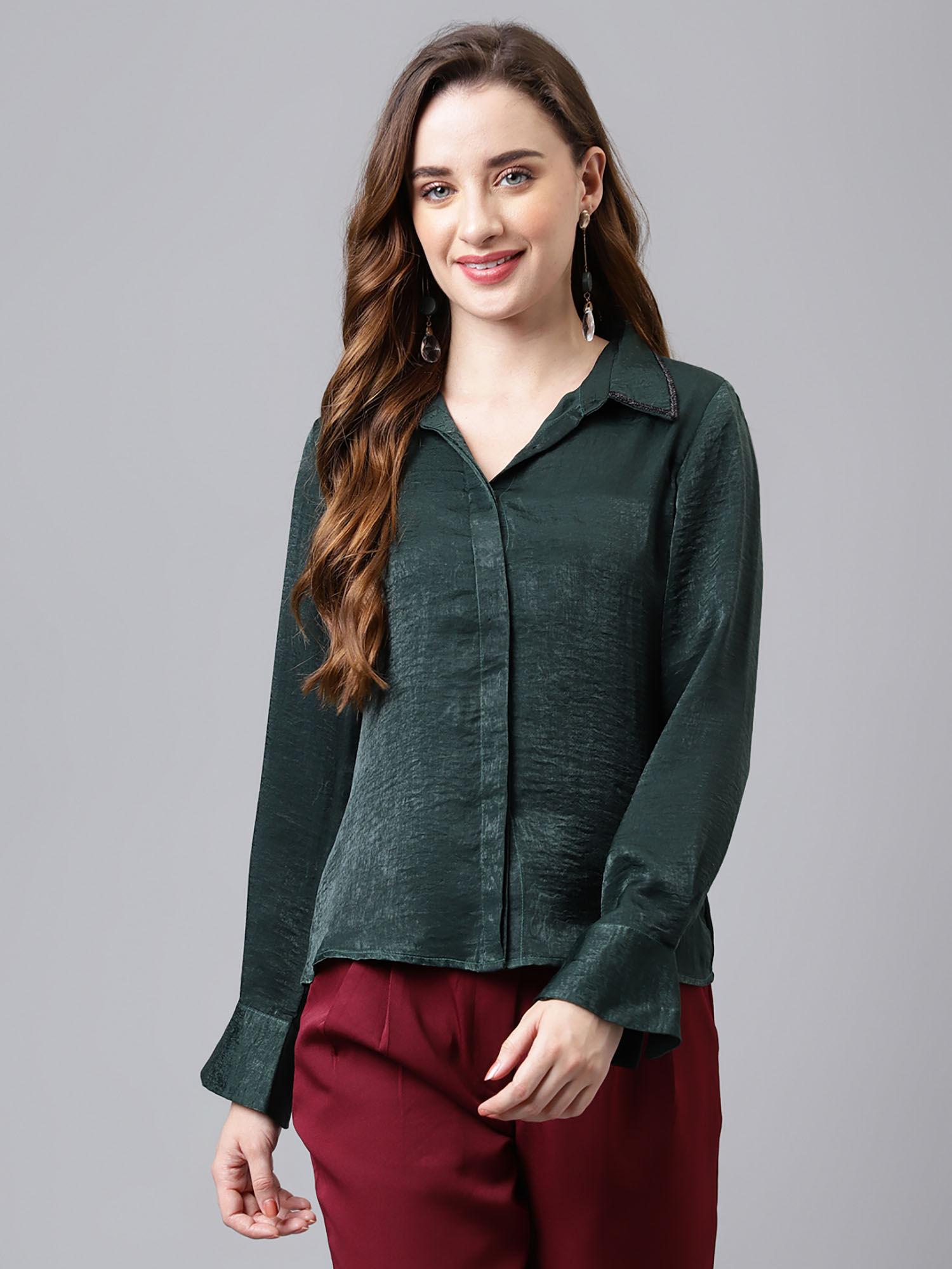 women green color shirt