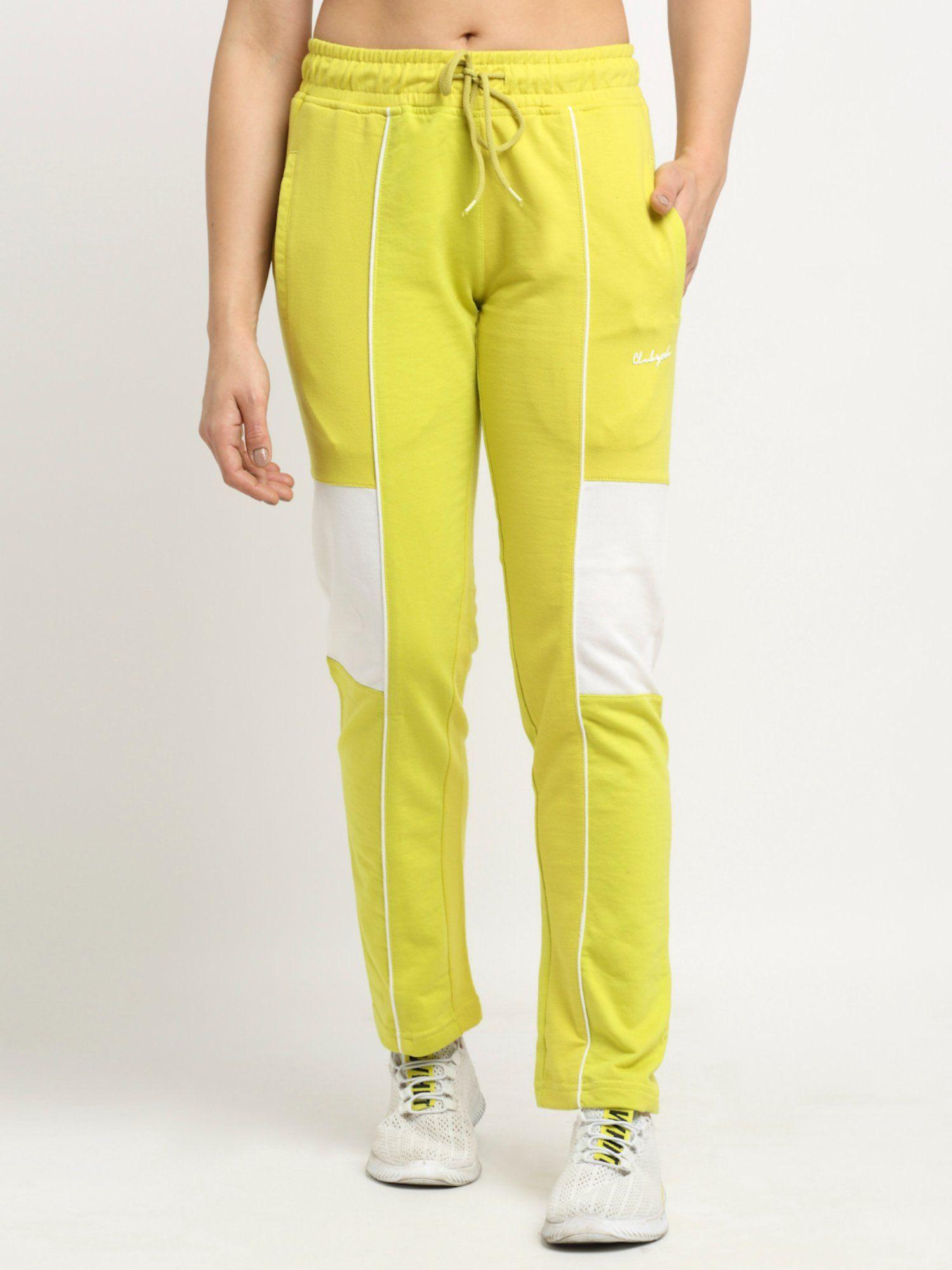 women green colour blocked track pants