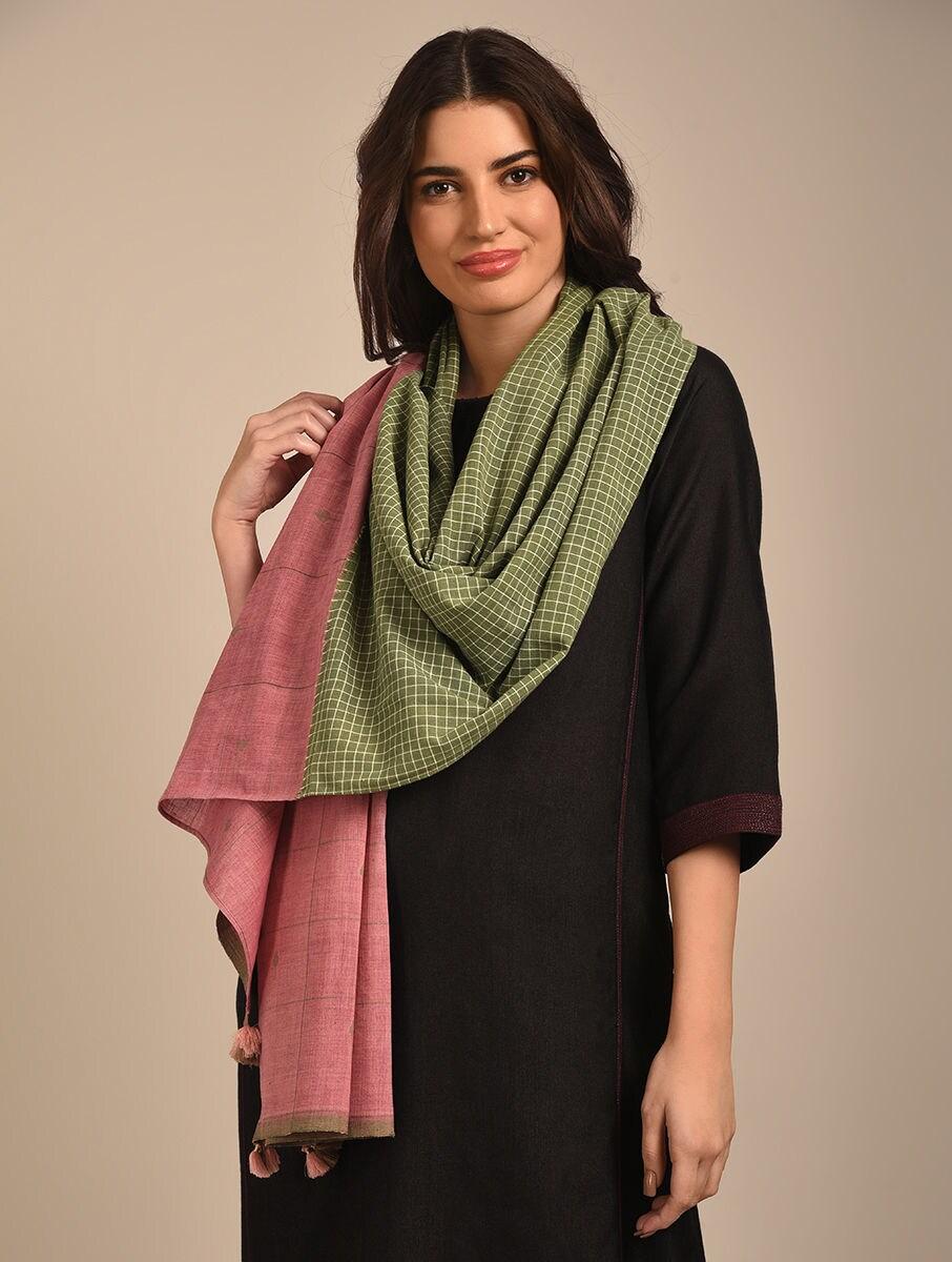 women green cotton stoles