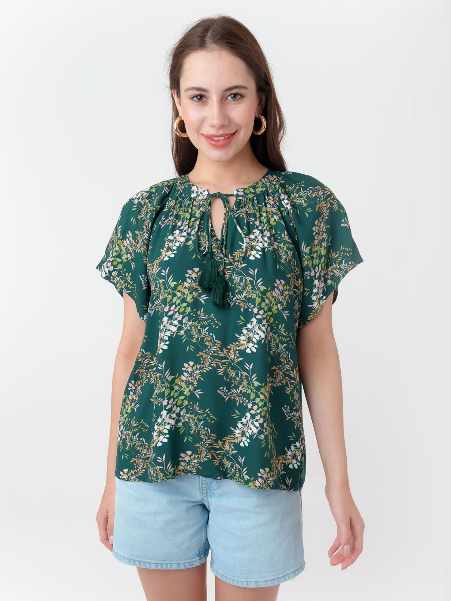 women green floral top