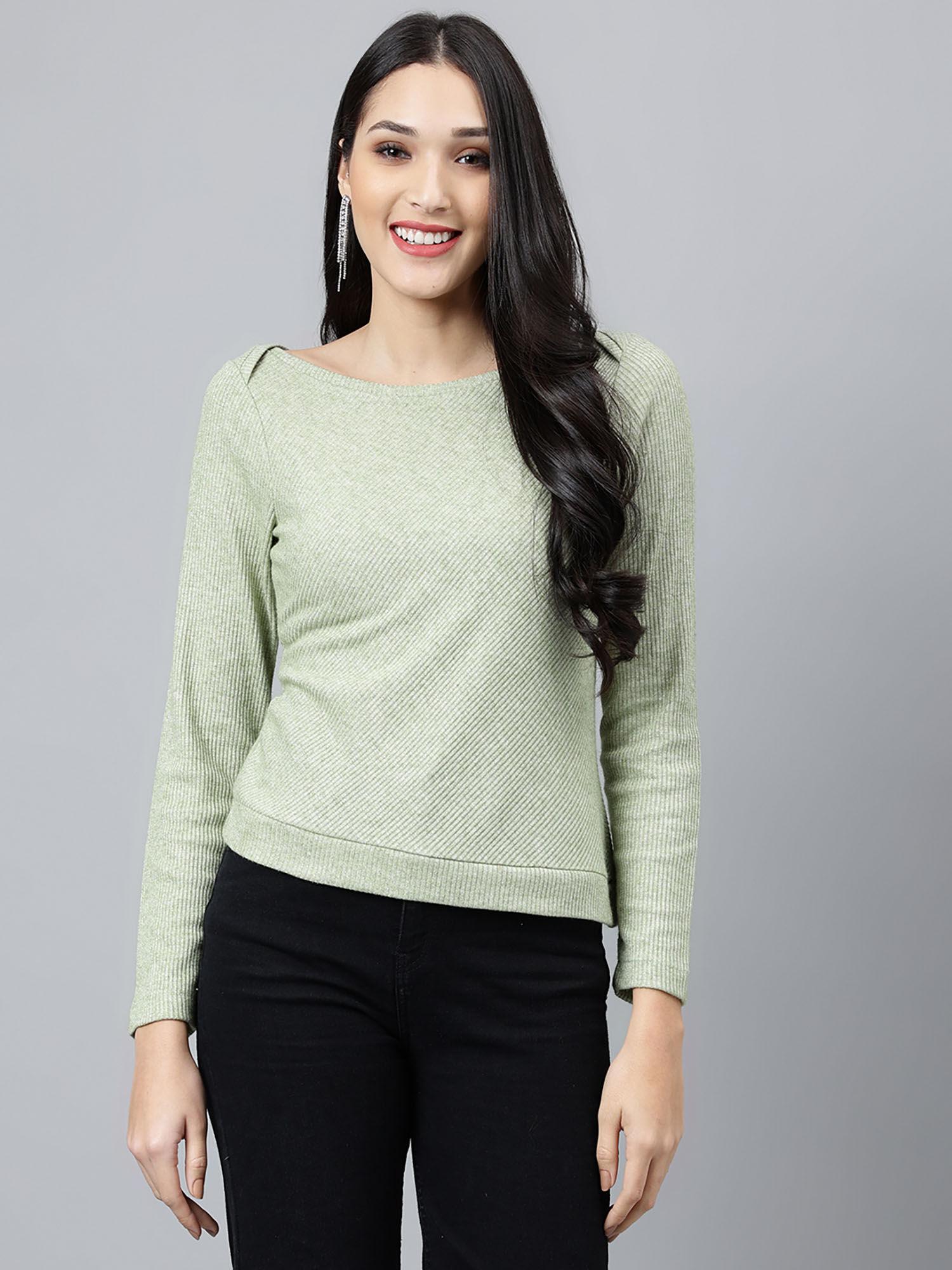 women green full sleeve knit top