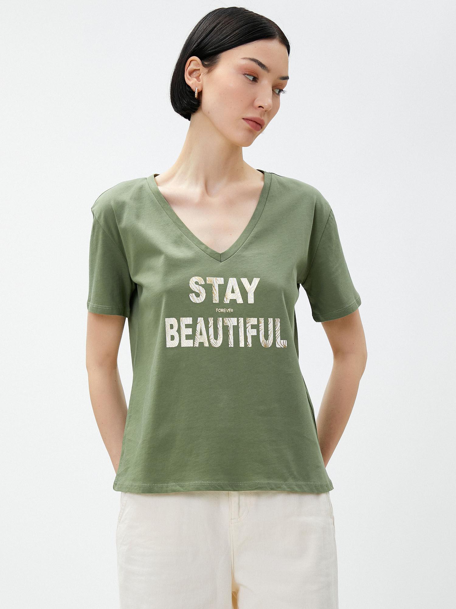 women green graphic comfortable t-shirt