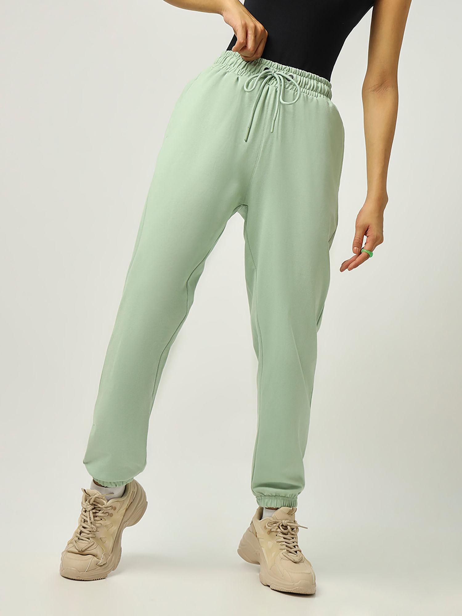 women green oversized joggers