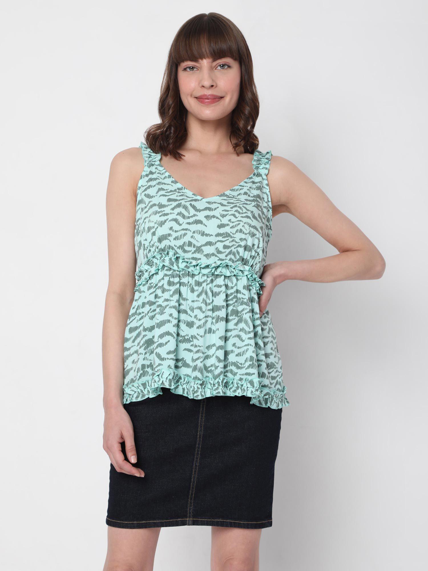 women green printed casual top