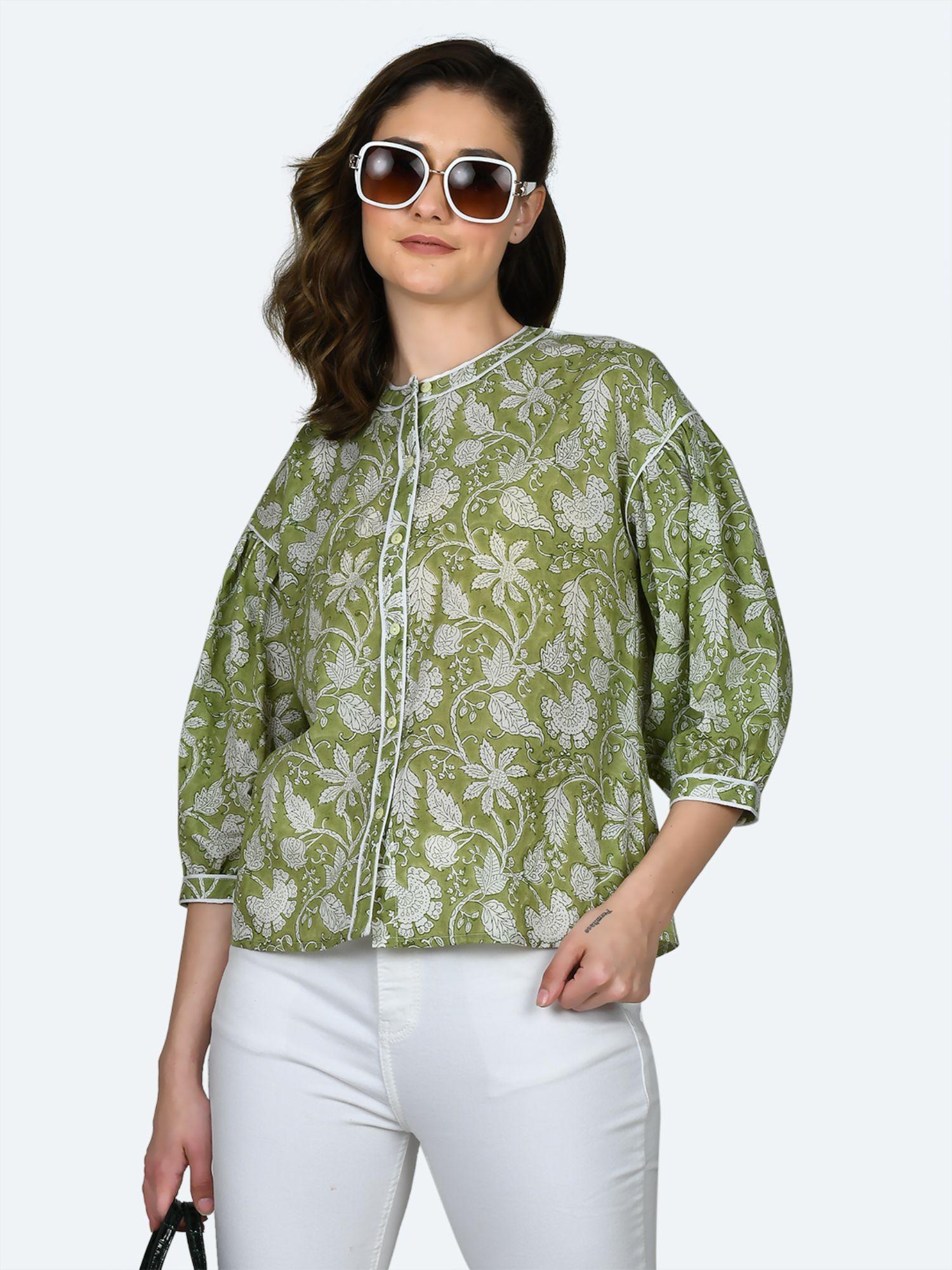 women green printed shirt