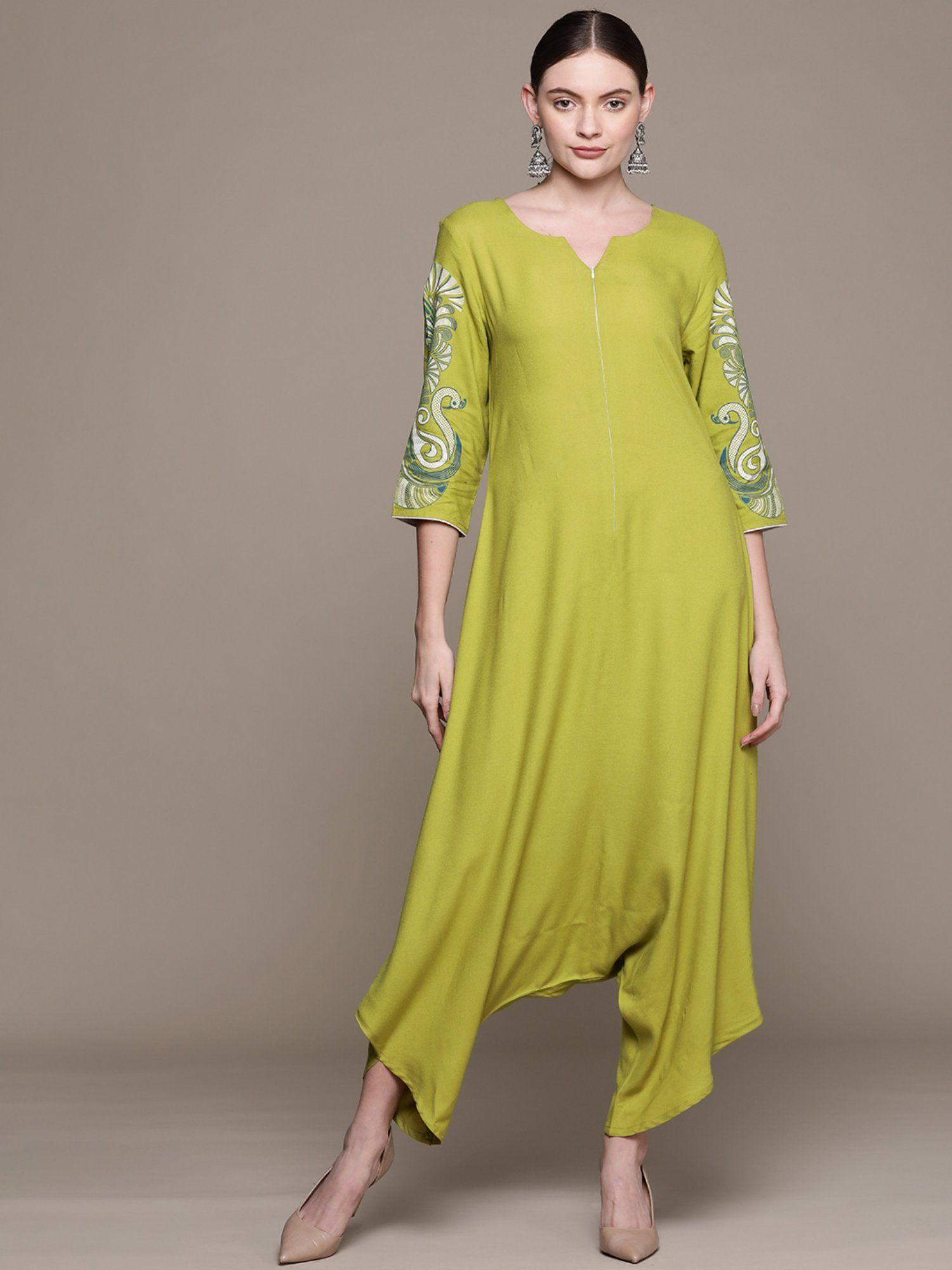 women green rayon basic jumpsuit