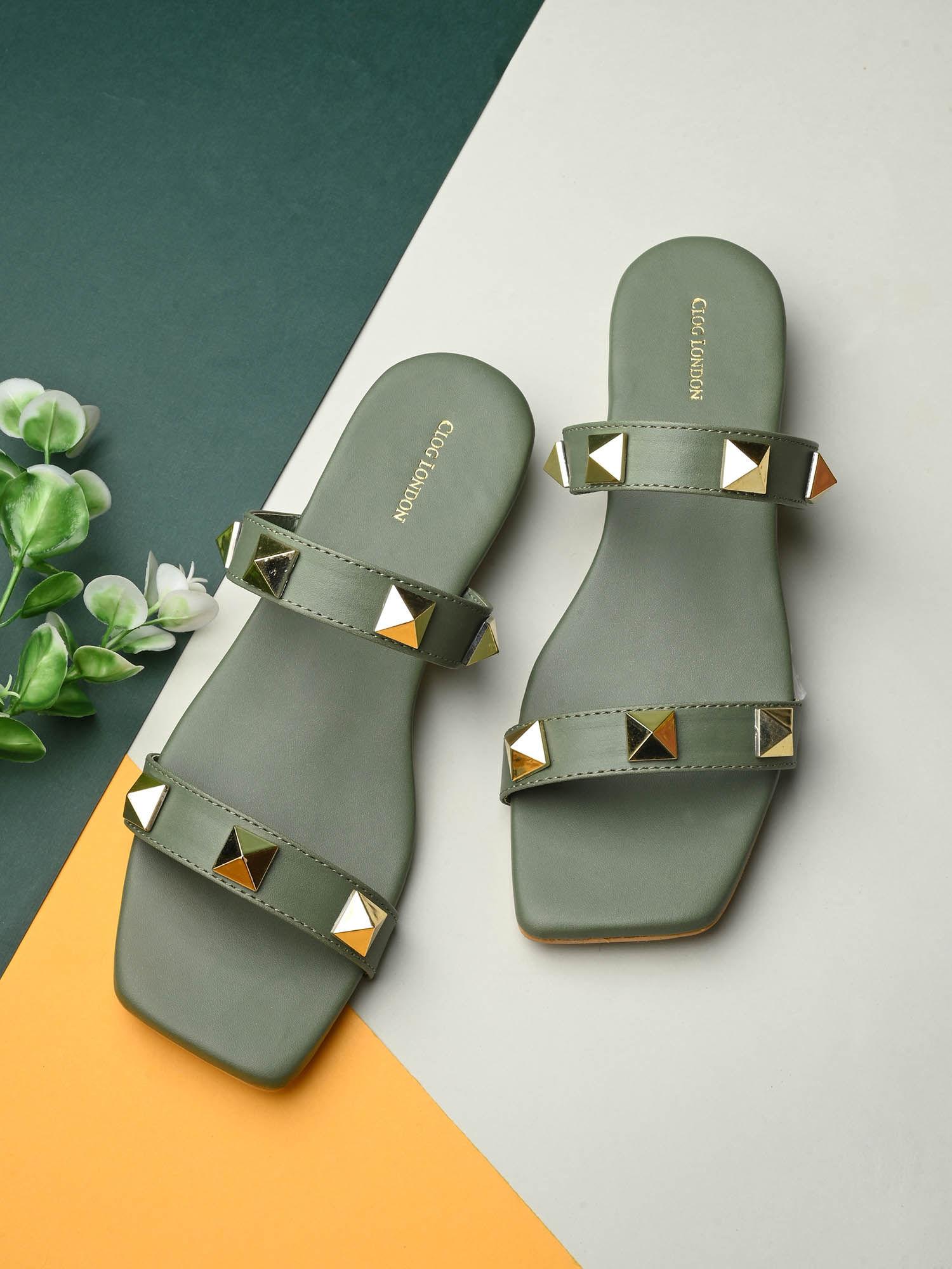 women green sandals