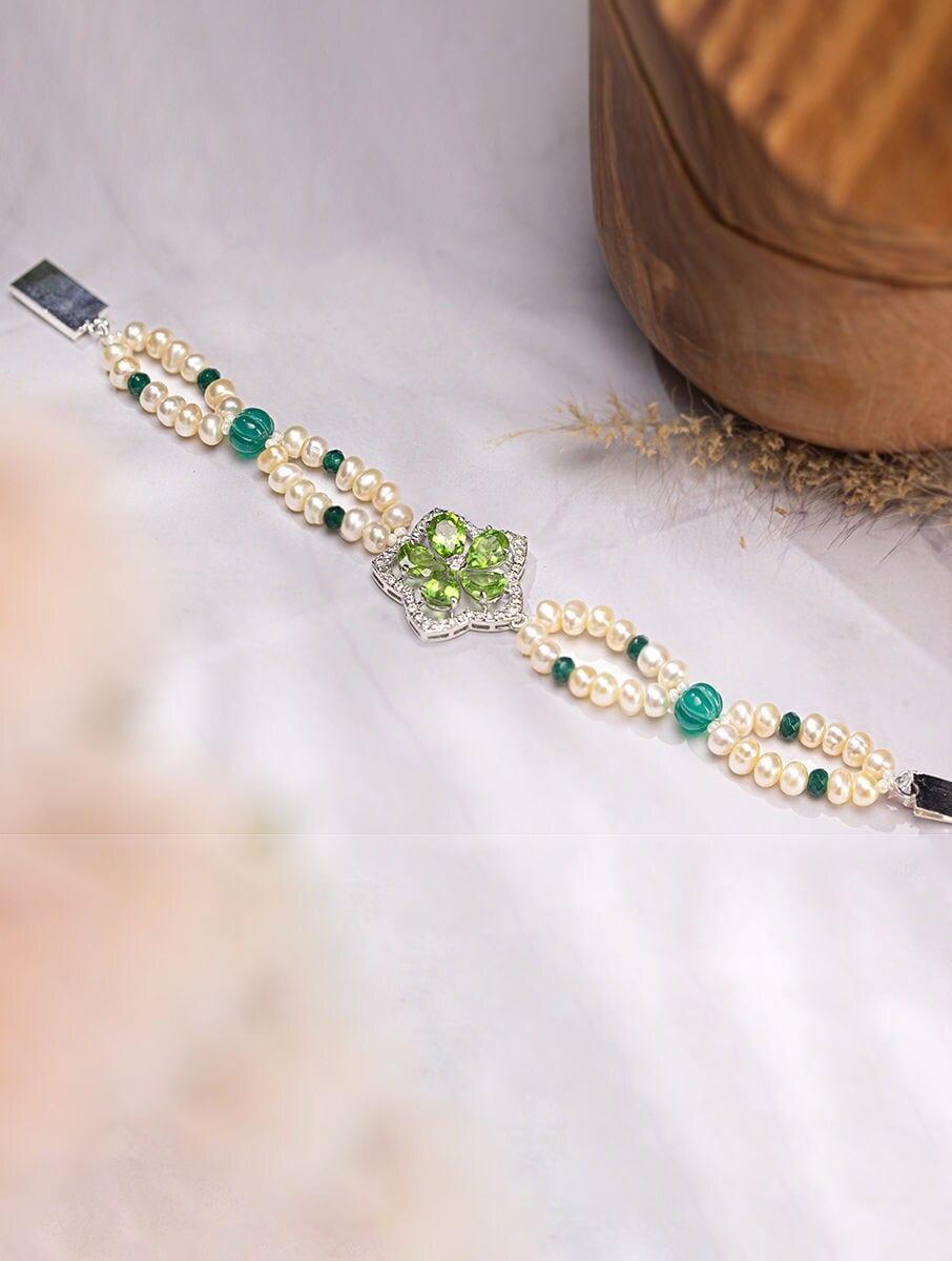 women green silver tone silver cuffs &amp; bracelet