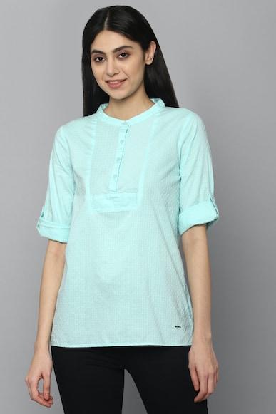 women green solid 3/4th sleeves tunic