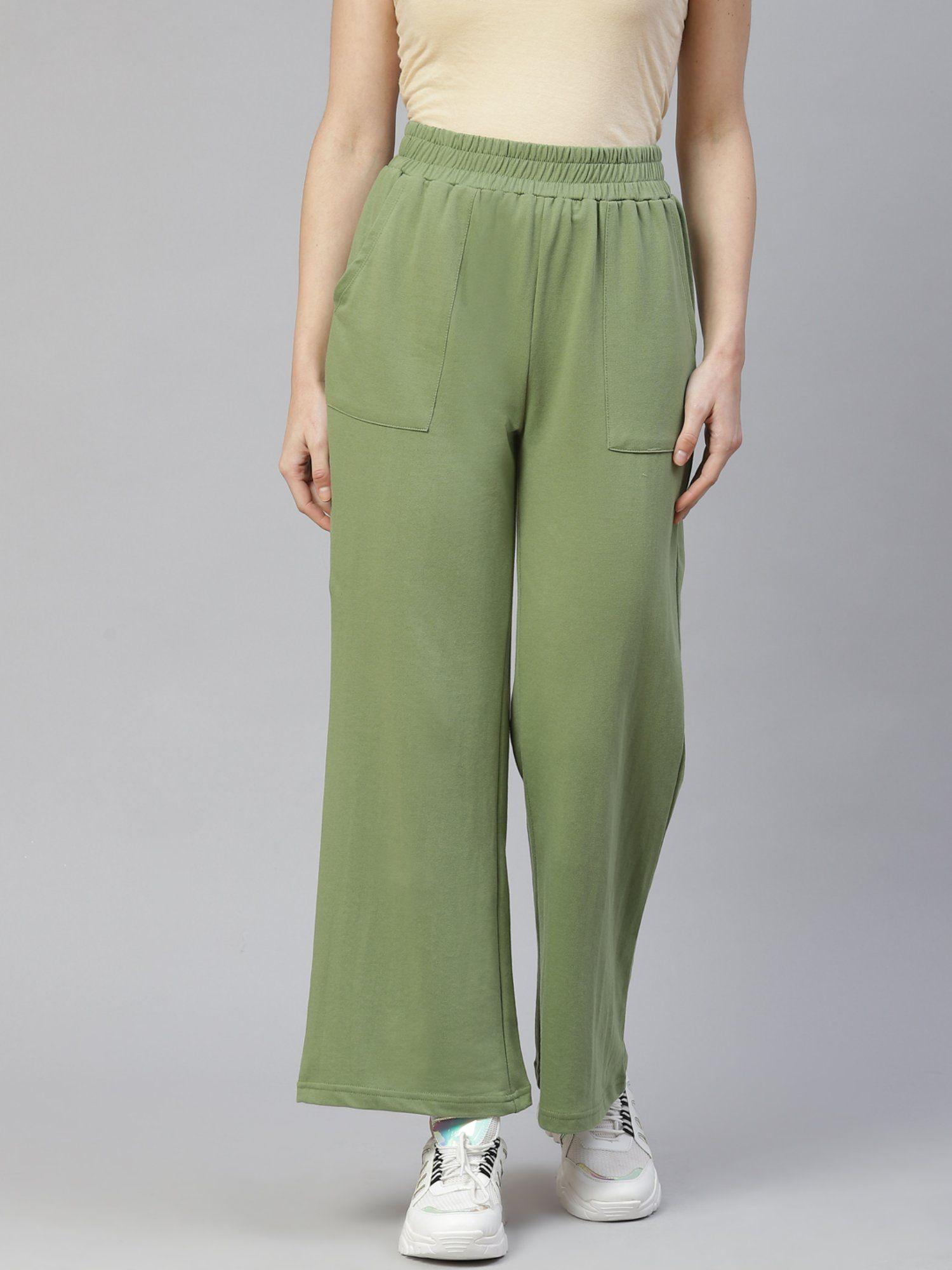 women green solid sweatpants