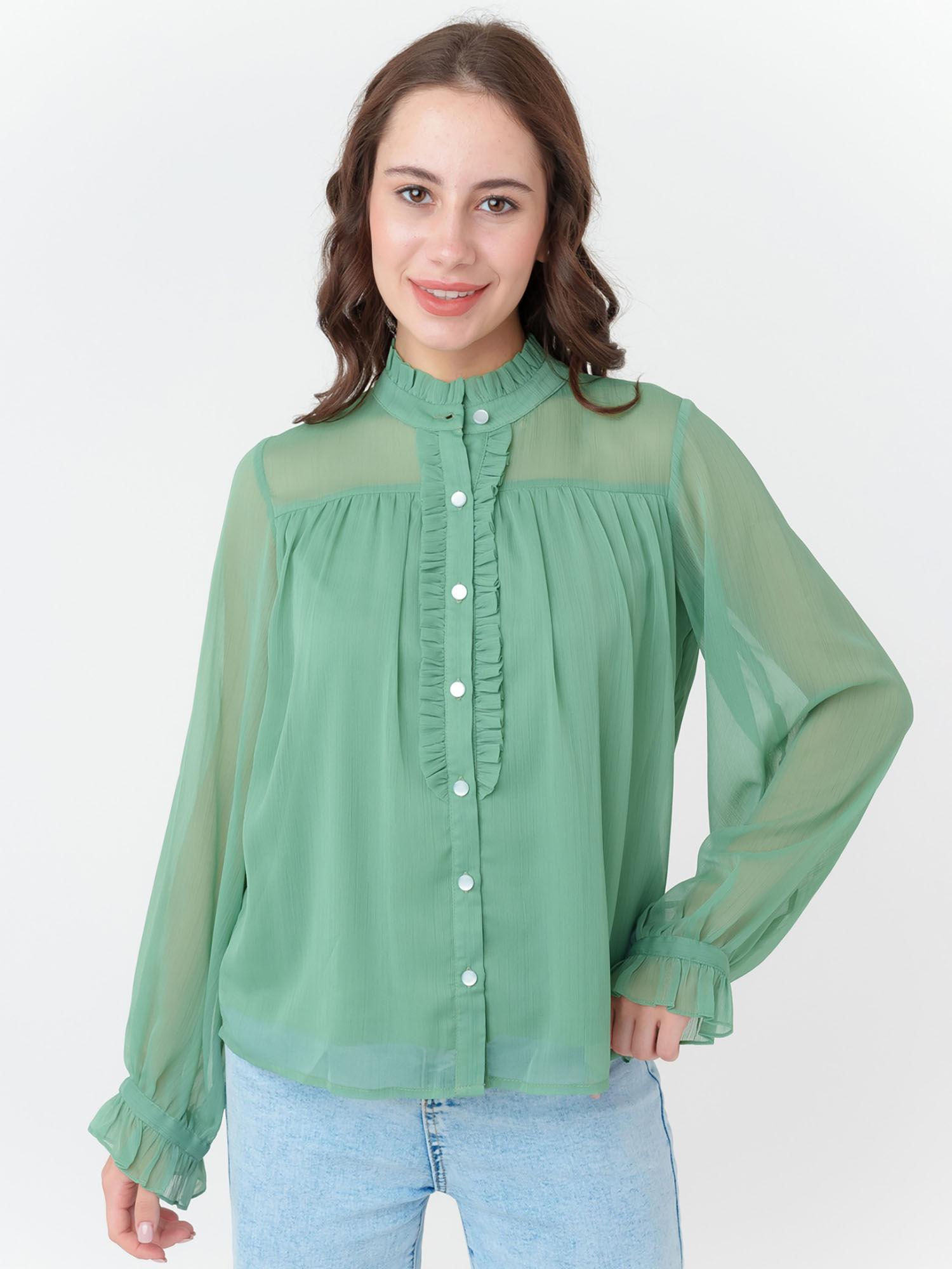 women green solid top