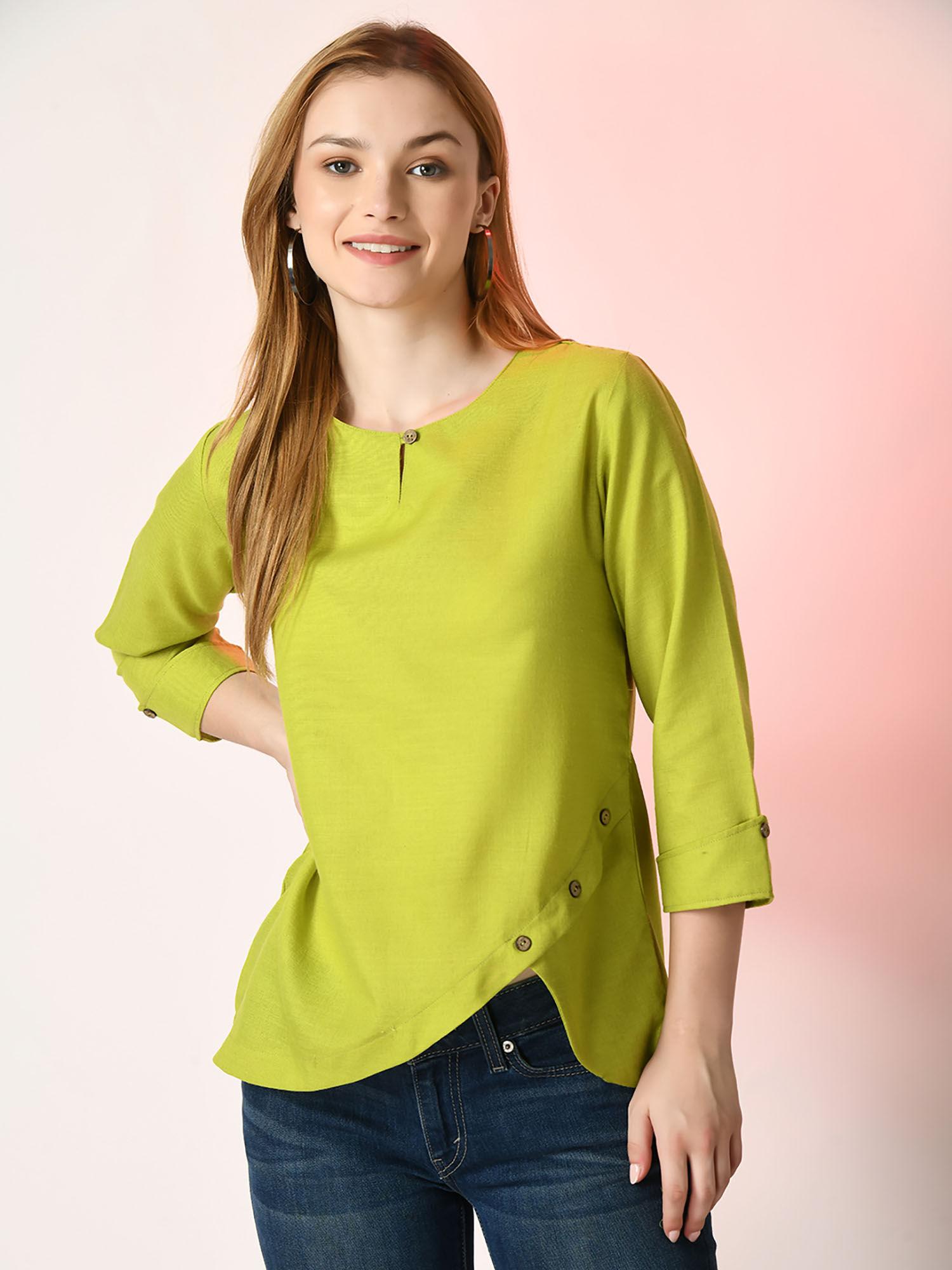 women green solid tunic