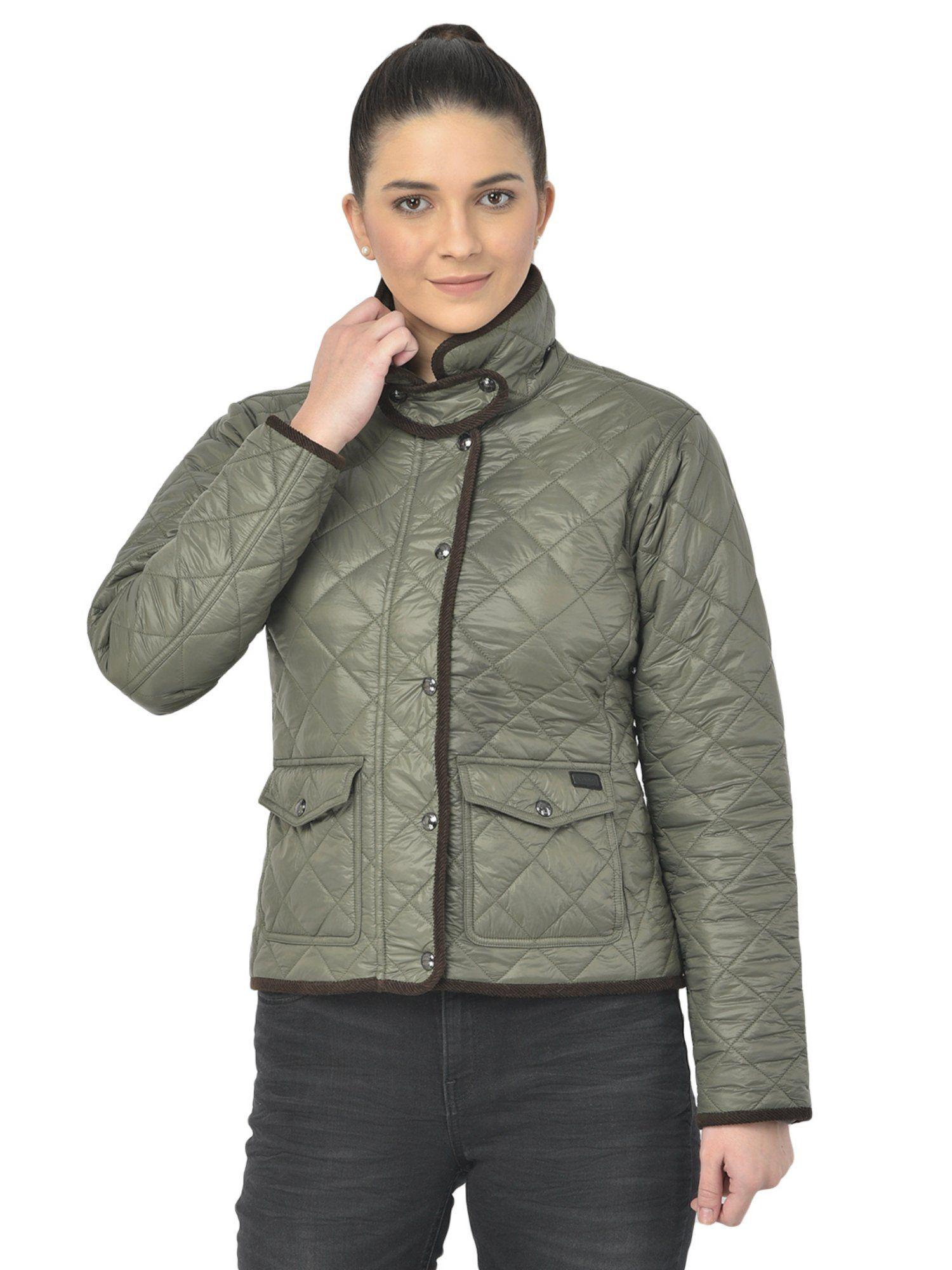 women grey collar neck jackets