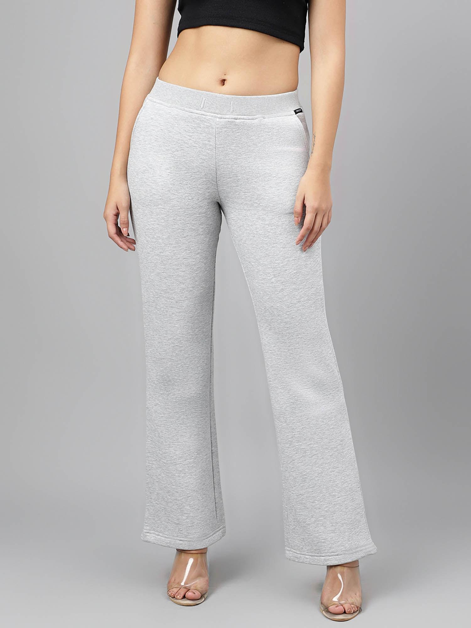 women grey comfort high-rise wide leg trouser