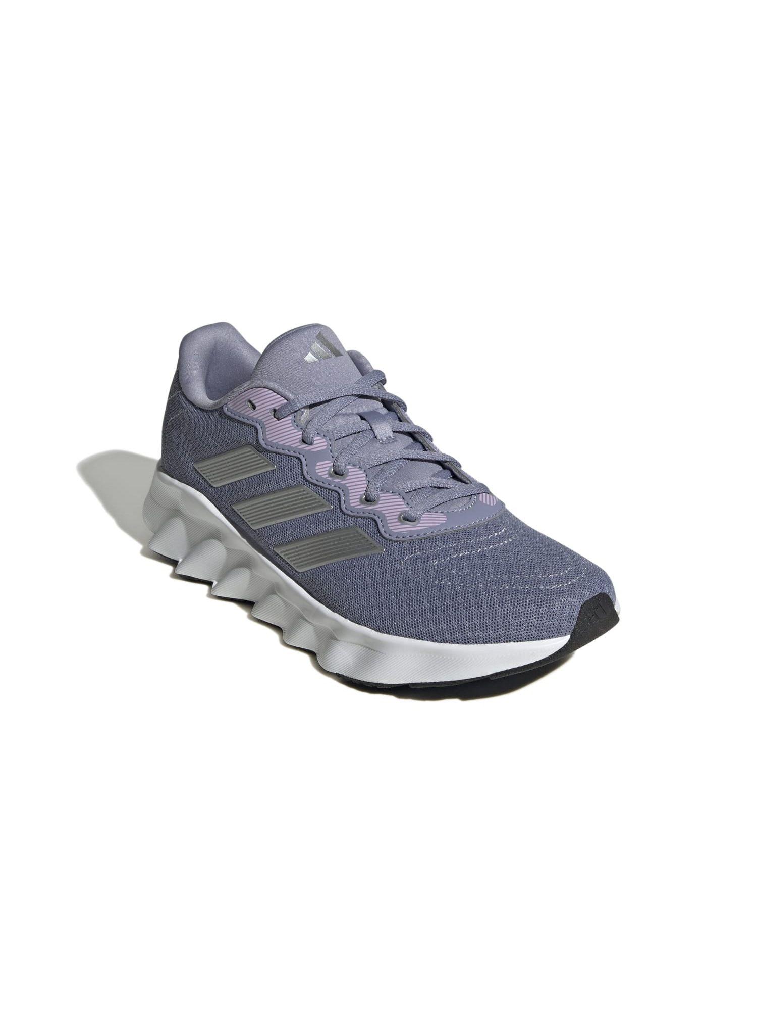 women grey running shoes