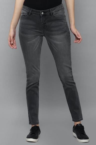 women grey slim fit  wash jeans