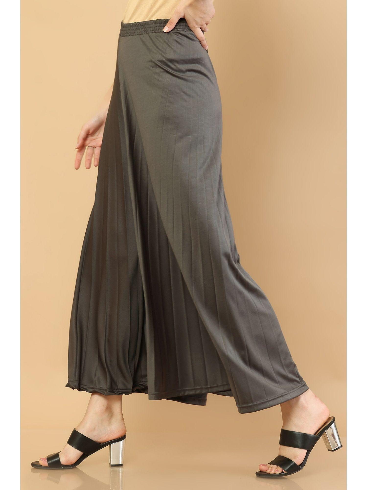 women grey solid palazzo