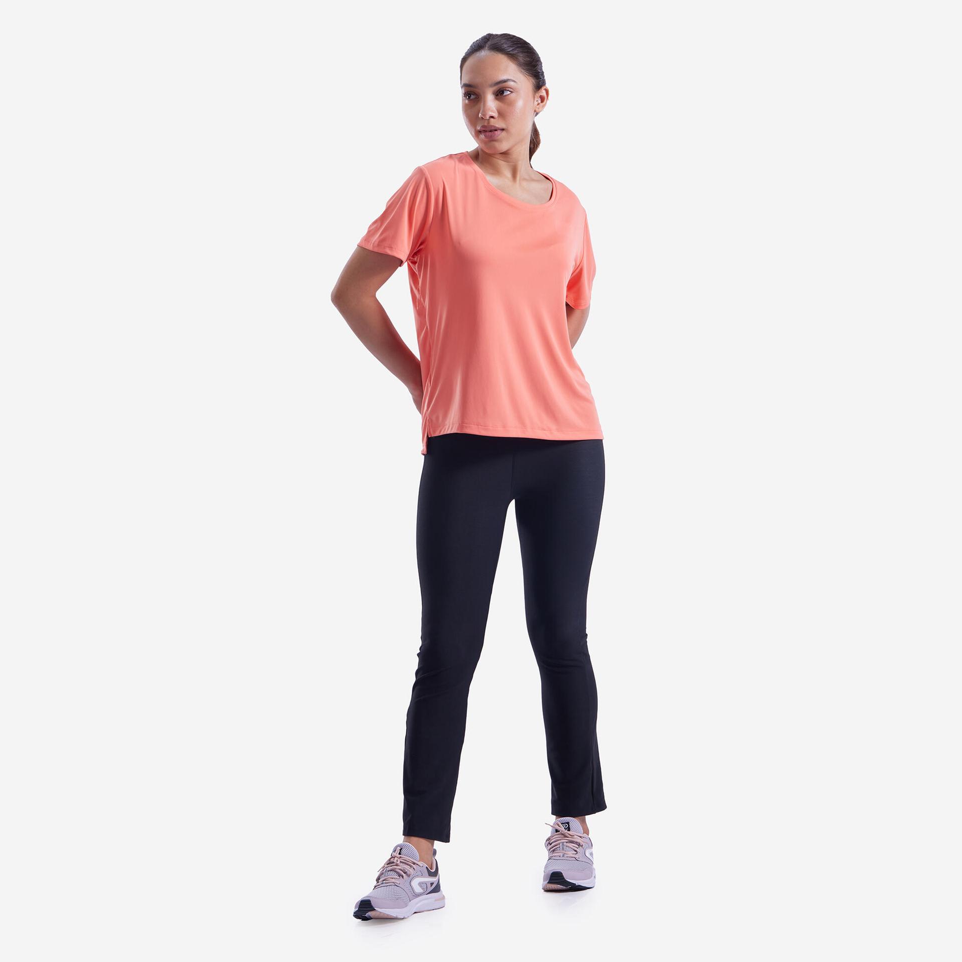 women gym sports t-shirt - coral