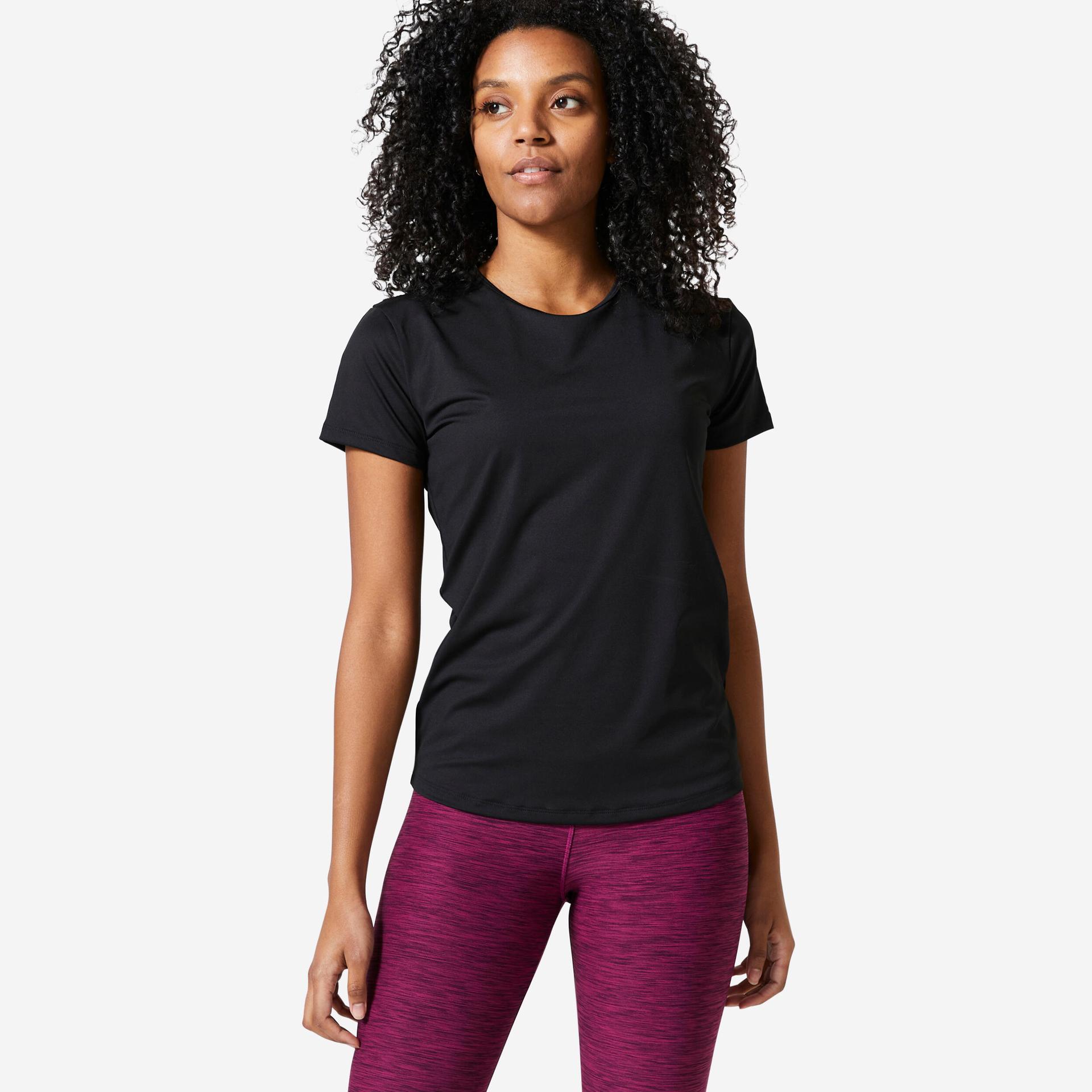 women gym t-shirt basic - black