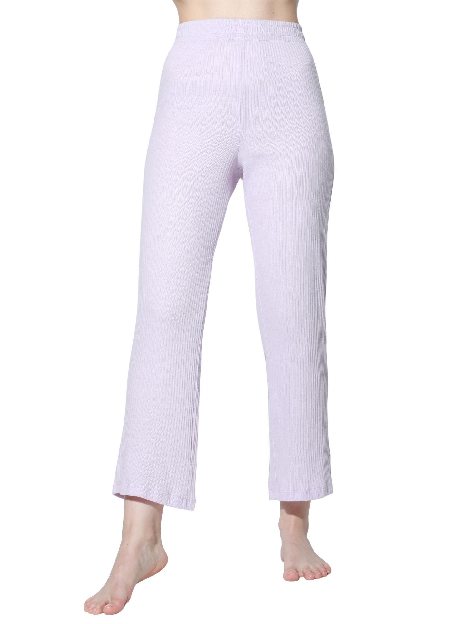 women gypsy ribbed lounge pants - purple