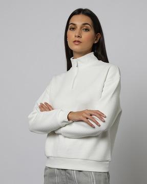 women half-zip closure sweatshirt