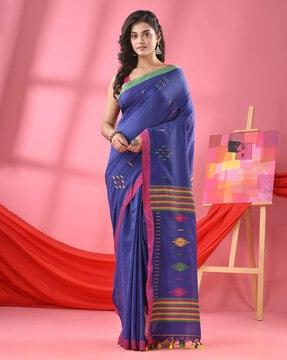 women handloom saree with tassels