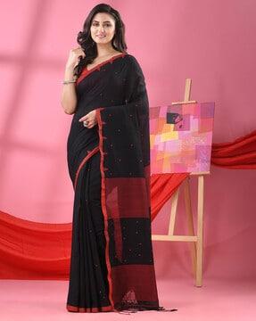 women handloom saree with tassels