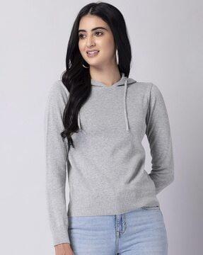 women heathered hooded sweatshirt