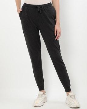 women heathered joggers with drawstring waist