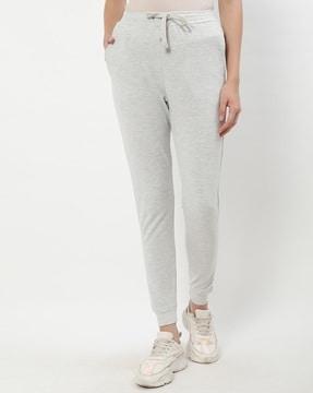 women heathered joggers with drawstring waist