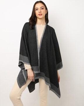 women heathered longline pancho shrug