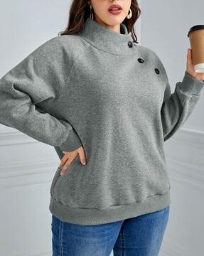 women heathered loose fit sweatshirt