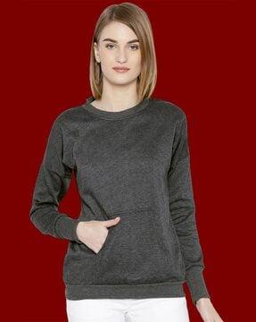 women heathered regular fit sweatshirt