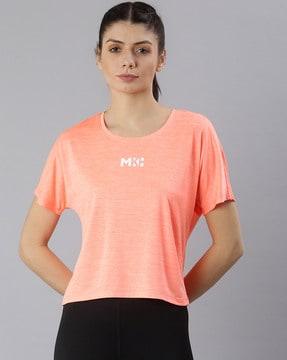 women heathered relaxed fit crew-neck t-shirt