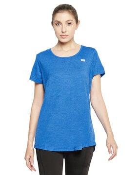 women heathered relaxed fit round-neck t-shirt