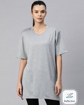 women heathered slim fit crew-neck t-shirt