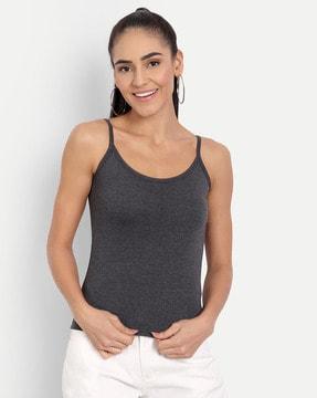 women heathered slim fit tank top