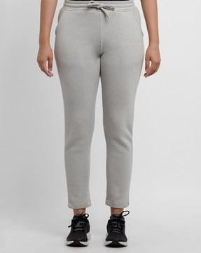 women heathered straight fit track pants