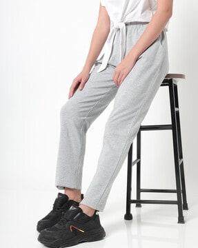 women heathered straight track pants with insert pockets