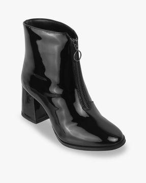 women heeled ankle-length boots