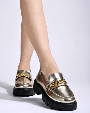 women heeled slip-on casual shoes