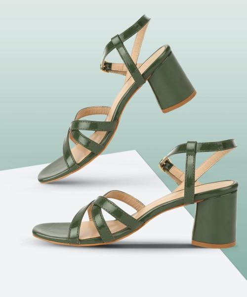 women heels sandal  (green , 5)